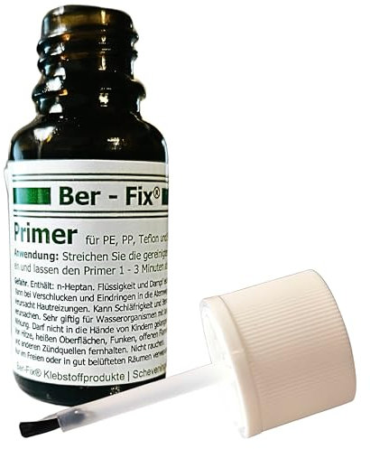 Ber-Fix 15ml Primer für PE, PP, Silikon und Teflon Vielseitiger Haftvermittler für Industriekleber, Sekundenkleber, 2K Kleber und mehr Schnelle Wirkung in 60 Sekunden, Qualität Made in Germany