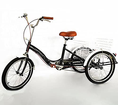 Dreirad Für Erwachsene,Trike Bike Radfahren,20 Zoll Zahnräder mit Einkaufskorb,3 Rad Fahrrad,1Geschwindigkeit für Erwachsene Tricycle und Senioren