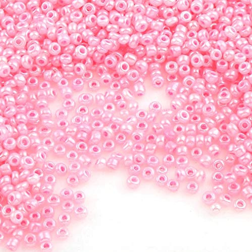 Perlin Rocailles glaspärlor indianpärlor fröpärlor ponny pärlor 2 mm Ceylon, 10 färger, 11/0 ceylon rustade, fröpärlor, 6 500 st (rosa)