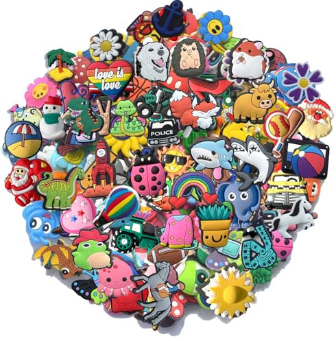 Lot of 100pc Random shoe charms for Croc Charms Clogs Sandals,Shoes Accessories Charms for Party Favors Gifts
