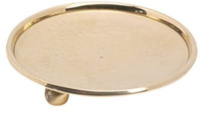 NKlaus Assiette à Bougie Ø8 cm intérieur avec Pieds & Bord Laiton doré Poli Assiette Décoration 10552