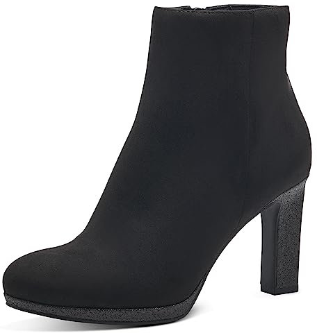 MARCO TOZZI Bottines élégantes pour femme avec talon et fermeture éclair, Noir/comb, 41 EU
