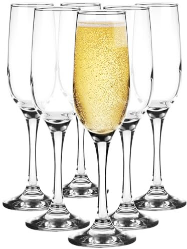 Glasmark KROSNO 1992 Sektgläser Set Gläser 6 Stück 200 ml Cocktailgläser Champagner Prosecco Glas Spülmaschinenfest