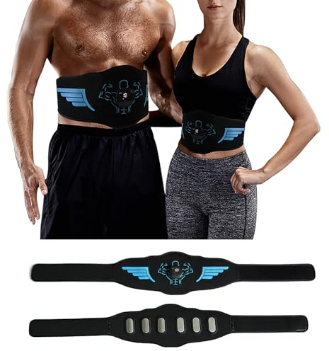 Kirlor Muscle Toner Abdominal ABS Training Workout Belt Body Abdominal Toning Gear Waist Trimmer Ab Workouts Intelligent Fitness Apparatus for Men Women Abdomen/Arm/Leg Home Office Exercise Black