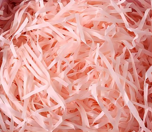 HXJDAM Raffia Papel de seda triturado de 150 g, material de relleno para regalo y bricolaje. Embalaje perfecto para cajas de regalo. Cantidad exuberante, ideal para paquetes alegres.(Rosa Claro)
