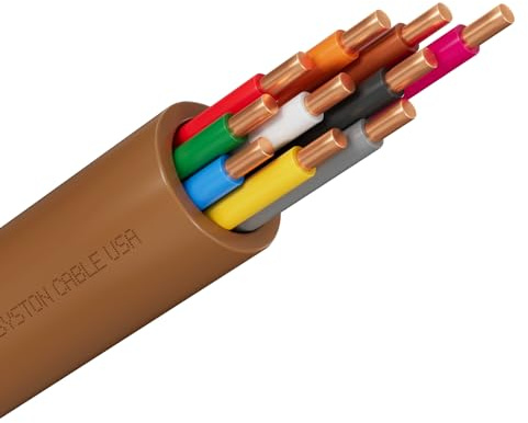 Syston 18/10 Thermostat Doorbell HVAC Heating Control Cable Wire, 100% Solid Copper Conductors CL3R/FT4/CMR Riser-Rated UL/ETL Listed, UV Resistant RoHS for Indoor/Outdoor Low Voltage Applications Use