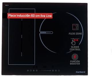 Corberó - Placa Inducción | 3 Zonas | CCIG3BL723FLEX | Potencia 7200W | Zona Flexi | Pause y Keep Warm | Touch Control | 3 Boosters | Slider | Zona Grande 30 Cms | Temporizador 99 Min | Negro