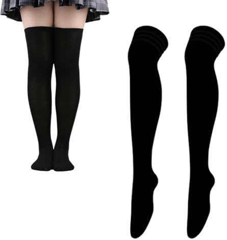 GXGM Calcetines por encima de la rodilla, calcetines hasta la rodilla, medias negras, calcetines hasta la rodilla, calcetines por encima de la rodilla para danza, yoga y fitness