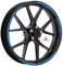 Autodomy Motorrad Felgenaufkleber Komplettset | Felgenrandaufkleber für 2 Räder 15 bis 19 Zoll | Felgen Aufkleber Motorrad Tuning | Felgenaufkleber Motorrad Racing Design (Hellblau)