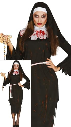 FIESTAS GUIRCA | Disfraz de Monja Zombi para Mujer - Vestido, Cinturón y