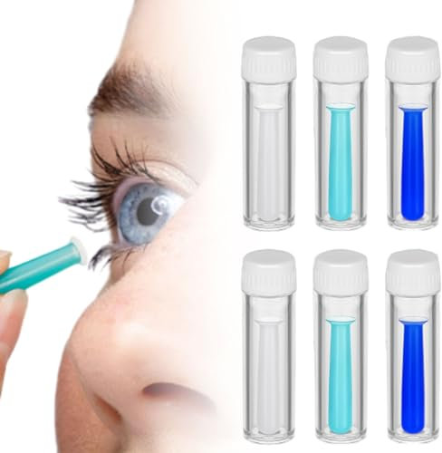 Kontaktlinsen Sauger Weiche Linsen,6 Stück Kontaktlinsensauger Mit Flasche,Kontaktlinsen Einsetzhilfe,Kontaktlinsen Entferner,Kontaktlinsen Hilfe Zum Einsetzen Für Weiche Harte Linsen (Mehrfarbig)