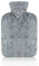 Tetnsk Bouillotte avec housse, 2 L, classique en caoutchouc, pour chauffe-mains et pieds, gris