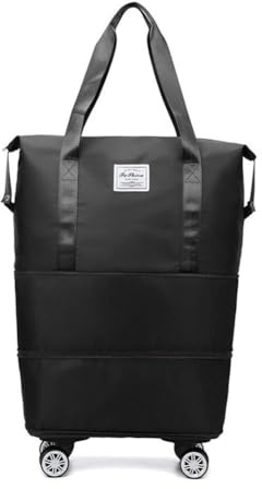 2025 New Large Capacity Travel Bag - Universal Wheel Removable,Travel Bag with Wheels,Foldable Dry Wet Separated Tote Bags with 360 Degrees Silent Universal Wheels,Weekender Overnight Bags