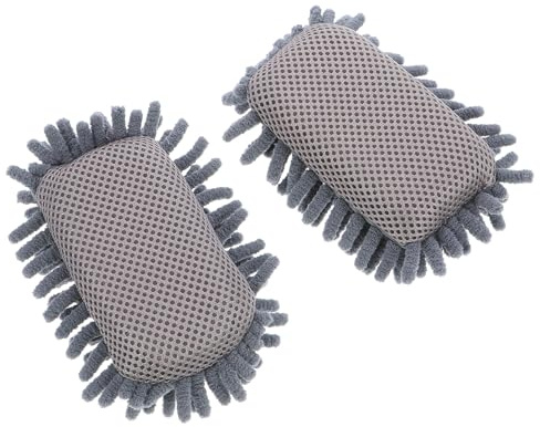 Gadpiparty Chenille Dry Erase Board Erasers 2pcs Set, Soft Grey Chalkboard Cleaner Sponges for Classroom and Office Whiteboard Maintenance