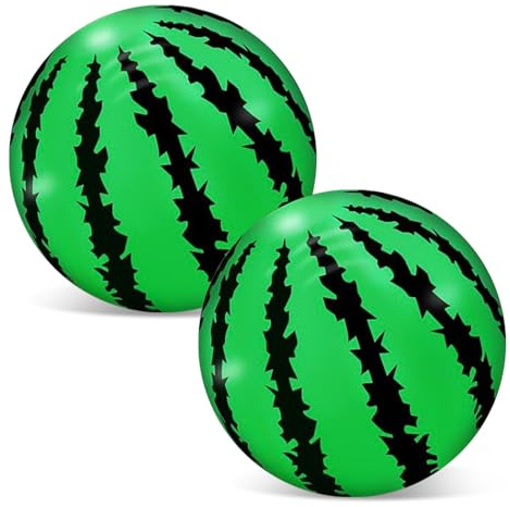 IHLOOTD Palla Gonfiabile Spiaggia Estivo, Palla per Piscina Anguria, Pallas Gonfiabile Bambini Estivo, Pallone da Spiaggia Anguria per Giochi all Aperto in Piscina e Parchi Acquatici (2 Pezzi)