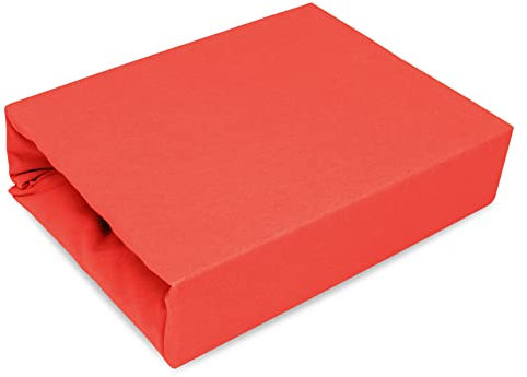 Best for Kids Spannbettlaken Spannbetttuch 100% Baumwolle Jersey in 22 Farben und 9 Größen (80x200, Rot)