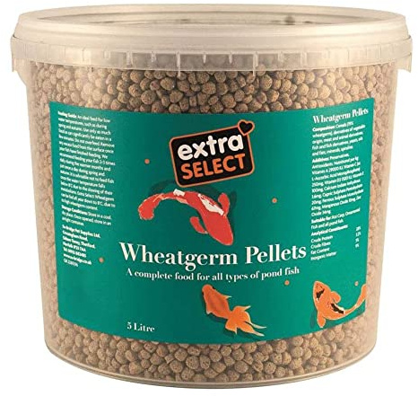Extra Select Wheatgerm Pellets Complete Fish Food Tub, 5 Litre