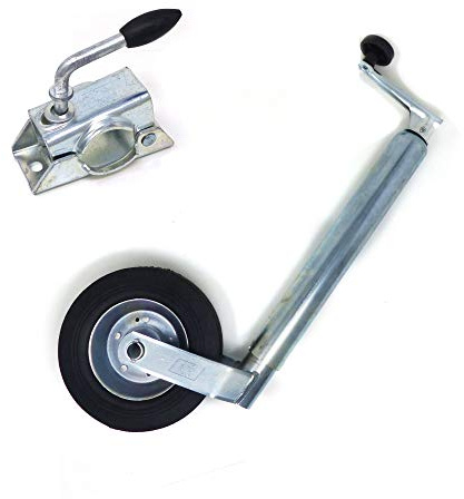 Servotimone / Ruota Regolabile Telescopico + Morsetto Ø 48 CARRELLO APPENDICE