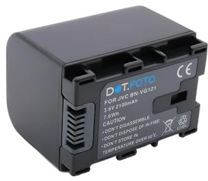 Dot.Foto BN-VG121 Premium 3.6v / 2100mAh Batterie Rechargeable pour JVC GZ-E307, GZ-EX210, GZ-EX215, GZ-EX245, GZ-EX250, GZ-EX255, GZ-EX275, GZ-EX315, GZ-EX515, GZ-GX1