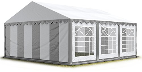 TOOLPORT Carpa para Fiestas Carpa de Fiesta 3x6 m Carpa de pabellón de jardín Lona PVC 700 N en Gris-Blanco Impermeable