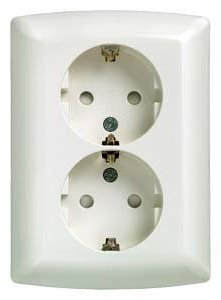 Bjc delta i-sys blanco - Base enchufe doble schuko delta monoblock blanco