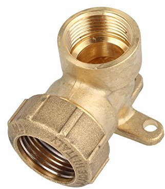 tecuro Klemmverbinder Deckenwinkel 1 Zoll IG x 32 mm für PE-Druckrohr für Trinkwasserleitungen und Gartenbau, Messing