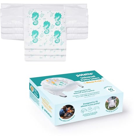 Potette Plus Disposable Liners | Super Absorbent, Biodegradable and Lightly Fragranced Potty Bags (Pack of 60)