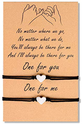 BOCHOI Herz Freundschaft Armband Pinky Versprechen Passende Armbänder Damen Langstrecken Bettelarmband Abschlussfeier Schmuck Geschenk für 2 Beste Freunde Paar Familie Frauen Männer Teen Mädchen