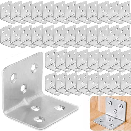 ASelected 64 Pezzi Squadrette Angolari e Staffe per Mensole 38x30mm