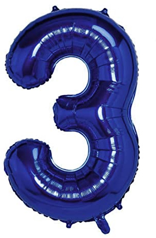 Ballon Numéro Bleu Foncé 105cm Géant Ballon Mylar Grand Idéal pour Fête Convient à l'Hélium - Numéro 3