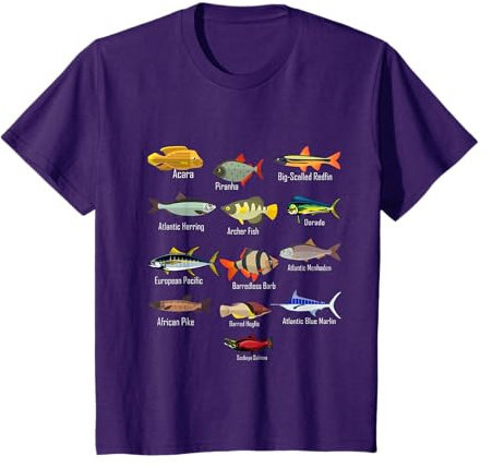 Niños Especies de peces Biología Tipos de peces de agua dulce Familia Pesca Camiseta