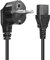 Cable de alimentación para Dispositivos fríos 1M, Conector de protección de Contacto, ángulo de 90°, Tipo E+F (CEE 7/7 a Hembra IEC C13, Adecuado para Ordenadores, monitores, proyectores, impresoras