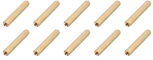 QUARKZMAN M4 x 40mm Femmina Esagonale Ottone Barra Spaziatrice x 10pz Esagono Scheda madre Accoppiatore Dado per Computer e Circuito Scheda, [Oro]