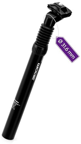 Zoom Bike Suspension Seatpost: 31.6 x 350 mm Shock Absorber Damper Bicycle Seat Post with Adjustable Clamp for E-Bike MTB BMX