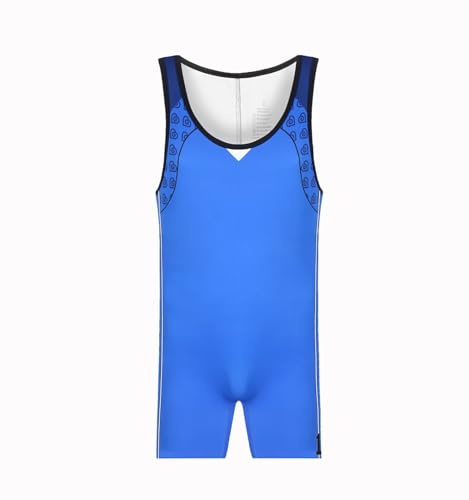 Landofgenie Onesie da Uomo Pagliaccetto Monopezzo da Uomo Pigiama Sexy Tuta Aperta Apertura Sedere Body Blu L