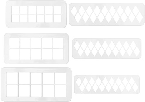 KQDRAVINE 6 Piezas Cortadores de Galletas Formas Geométricas, 3 Tamaños Cortadores Cuadrado y 3 Tamaños Diamante para Fondant, Galletas, Decoración de Tartas