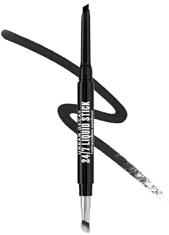 Urban Decay 24/7 Liquid Stick Waterproof Eyeliner - Smudge-Proof, Transfer-Proof, Up to 24HR Wear, Dual-Ended Retractable Gel Liner with Blending Eye Brush - Melted Onyx (deep matte black)