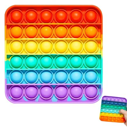 Push Pop Fidget Toy, Square Push Pop Bubble Sensory Toy, for Adhd Autism Kids and Adults Learning and Educational(12*12cm)