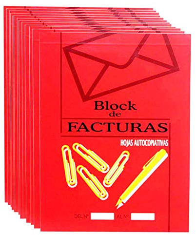 Pack de 6 Blocs de factures avec feuilles autocopiativas 1/4