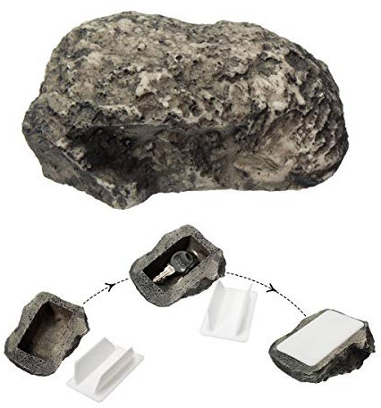 SAFETYON Schlüssel versteck Stein für Ersatzschlüssel außen, Geheimversteck Schlüsselstein Garten 6 x 8 x 3 cm Haus Sicher
