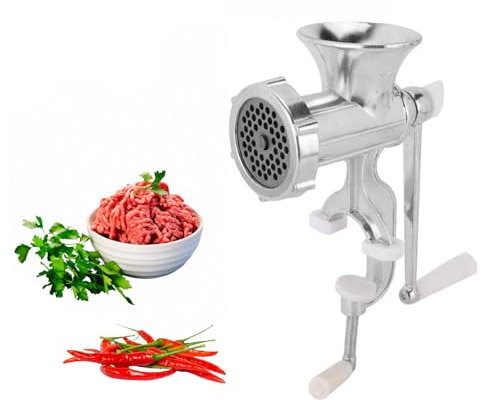 DEWIN Manual Meat Mincer, Household Meat Machine with Tabletop Clamp Grinder Hand Crank Meat Vegetable Mincer Grinding Machine Kitchen Tool Making Pork Fish Sausage