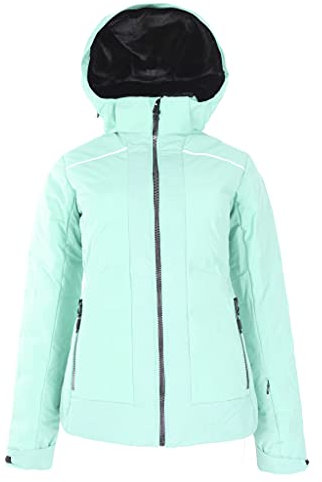 CMP Veste de ski pour femme - Veste de snowboard zippée à capuche - Vert - Imperméable et respirante - Taille 38