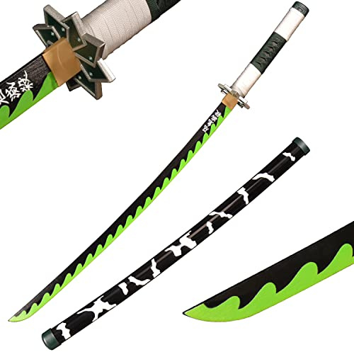 Spada Demon Sword Warrior 104 cm in legno, Katana Shinazugawa Sanemi, Cosplay Anime Giapponese