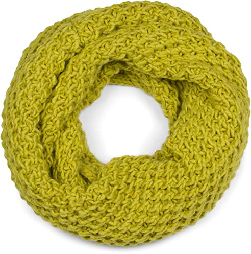 styleBREAKER Unisex Strick Loopschal grob gestrickt, Uni Schlauchschal, Winter Strickschal, Grobstrick Schal 01018157, Farbe:Limettengrün