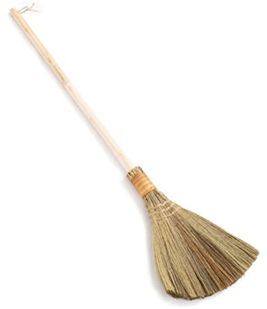 TTS For Home - Vietnamese Natural Whisk Broom - Straw Soft Broom - Long Handle Broomstick for Cleaning, Decoration, Wedding with 45.28 inch Length