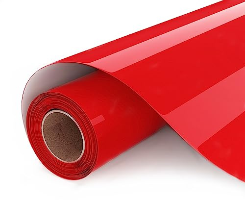 UIOK Vinile Termoadesivo per Tessuti Pacchetto 12 x 6ft Termovinile per Tessuti Rosso Vinile per Magliette, Facile da Tagliare e da Tessere per for Vinile Termoadesivo Design (Rosso)