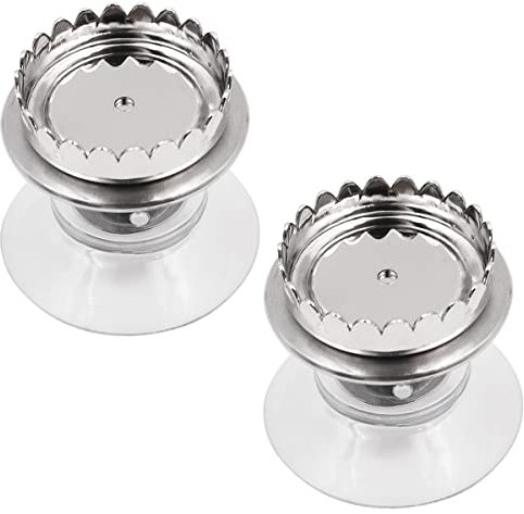 WANGCL Set of 2 Magnetic Soap Dish with Suction Cup Stainless Wall Mounted Magnetic Soap Dish Holder for Bathroom Kitchen（Conical）