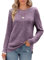 Odosalii Tunika Damen,Freizeit Pullover Damen,Rundhals Langarmshirt,Schlitz Strickpullover Damen,Streifen Tops Damen,Oberteile Pulli Sweatshirt Shirt Frühling