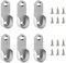 6pcs Oval Wardrobe Hanging Rails Fittings Wardrobe Pole Fittings Wardrobe Pipe Bracket with 12pcs Screws For Wardrobe Shower Curtain Closet Curtain Wardrobe Closet (16 mm/ 0.63 Inch)