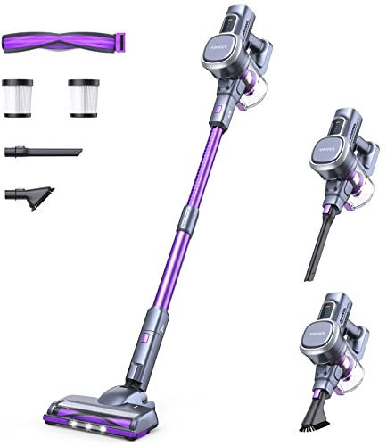 Lubluelu Aspiradora sin Cable de 25,000Pa | Autonomía de 50 Minutos | Diseño Independiente y Batería Extraíble | Ideal para Suelos Duros, Pelo de Mascotas y Alfombras
